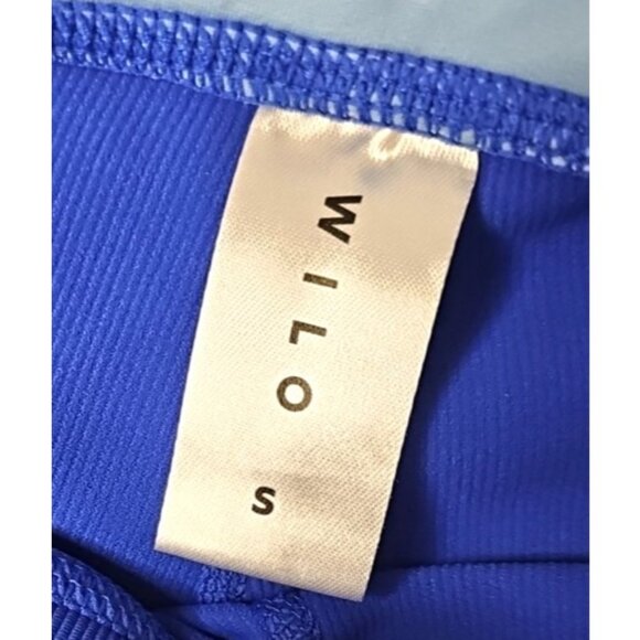 Wilo Ribbed Ankle Length Leggings Size Small Blue Nylon/Sandex Work out Wear - Picture 3 of 6